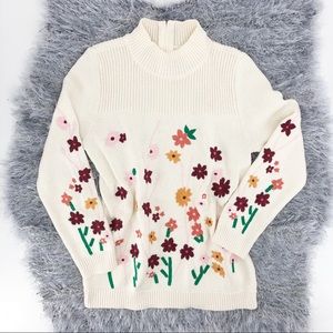 Talbot’s Women’s L Cream Embroidered Sweater